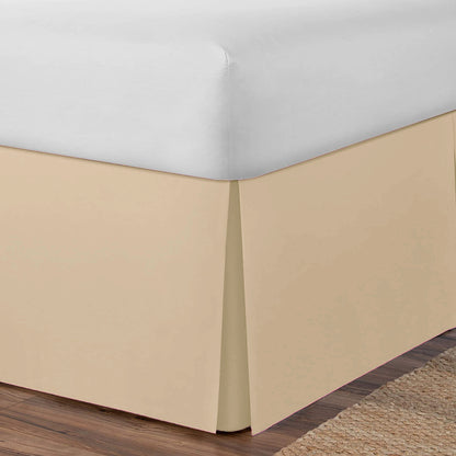 AmigoZone Plain Cotton Percale Platform Base Valance Pleated