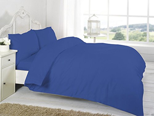 AmigoZone Plain Duvert Cover Set Non Iron Percal Quilt Cover With Pillow Cases