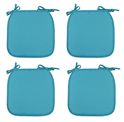 AmigoZone Set of 4 Padded Chair Seat Pads Cushion - Plain Design