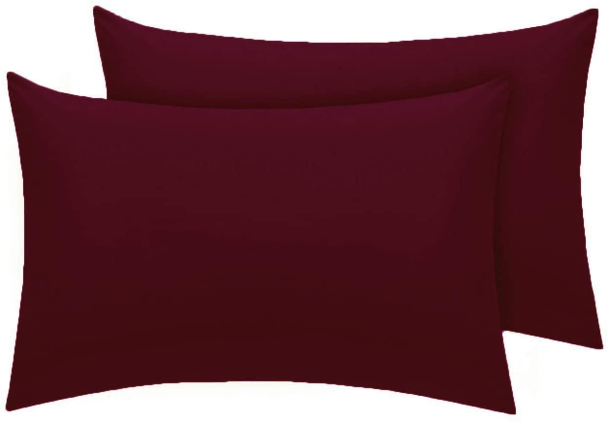 AmigoZone New 2 x Pillow Cases Housewife Plain Cover Polycotton Bedroom Luxury Pair Pack