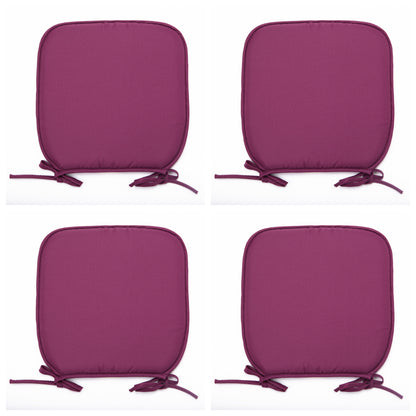 AmigoZone Set of 4 Padded Chair Seat Pads Cushion - Plain Design